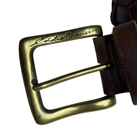 Eddie Bauer Braided Genuine Leather Belt – Brown – Size 40 - Picture 5 of 6